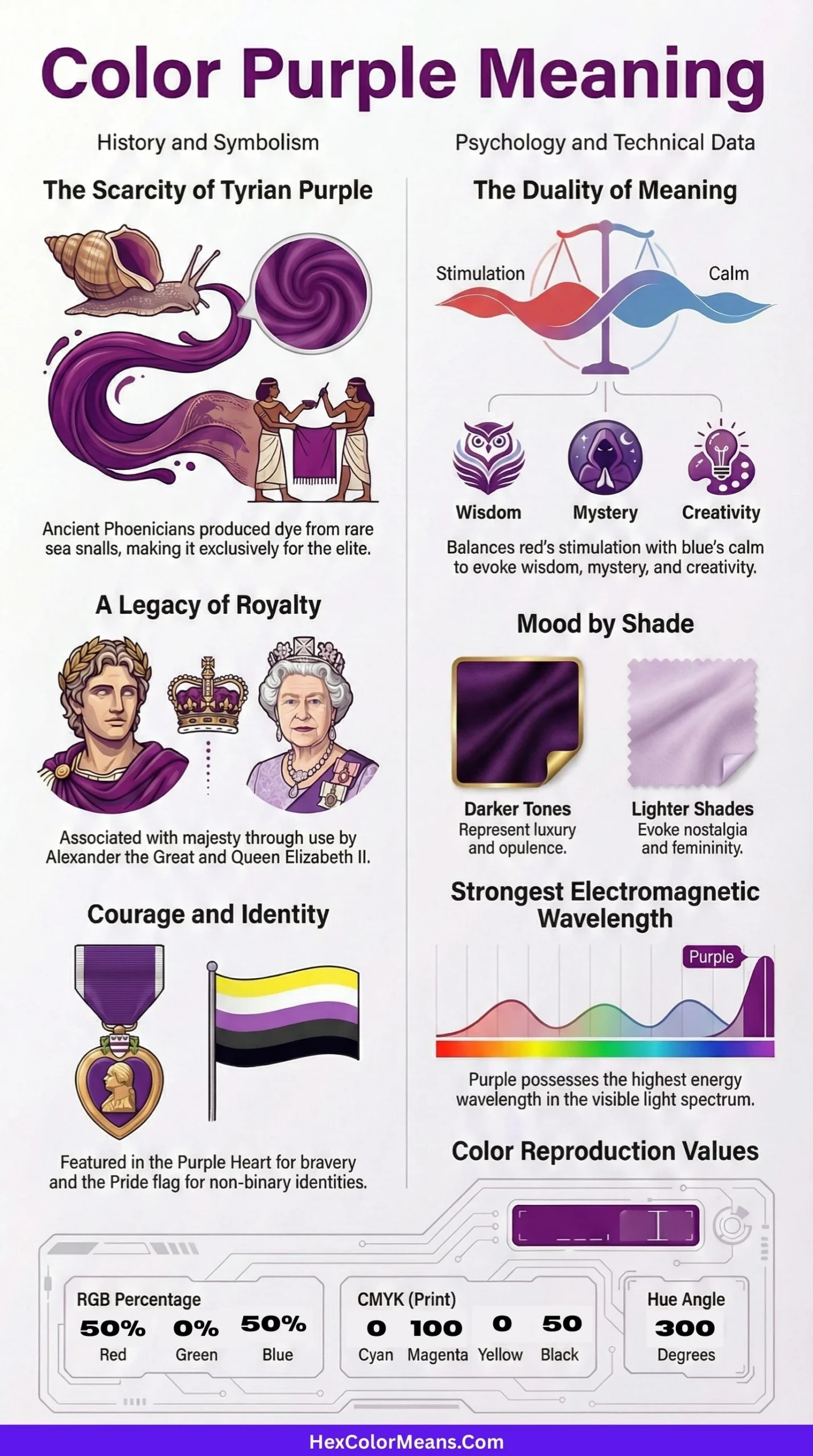 infographic-showing-color-purple-meaning-in-different-aspects-along-with-hex-rgb-cmyk-values
